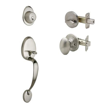 COPPER CREEK Colonial Handleset, Egg Knob Interior Trim, Satin Stainless CZ2610XEK-SS